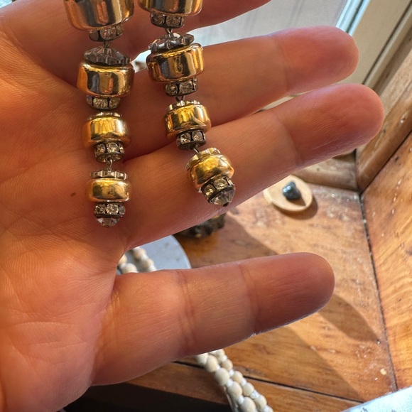 Vintage 1990s costume jewelry chandelier earrings - Picture 4 of 13